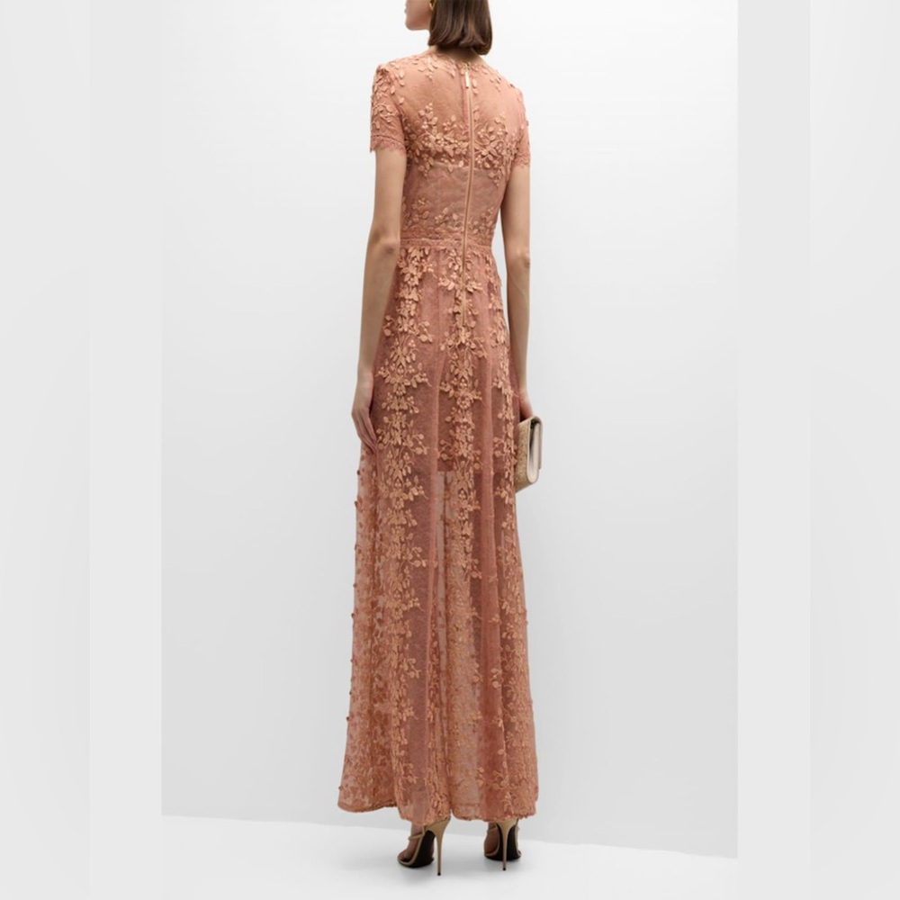 Bronx And Banco New Megan Cap Sleeve Sheer Lace Gown Size L / US 8 - Picture 5 of 16